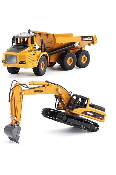 Huina Excavator and dump truck set 1611 scale 1:50