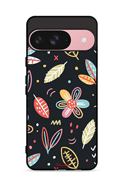 Tolwak غطاء حماية لجهاز Google Pixel 9 بتصميم زهور وأوراق فنية تجريدية