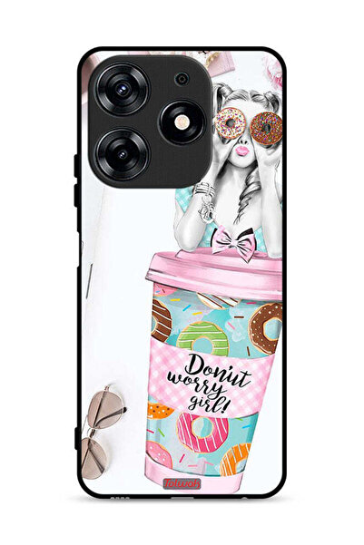 Tolwak غطاء حماية لهاتف تكنو سبارك 10 برو 4G بتصميم فتاة دونات ووري