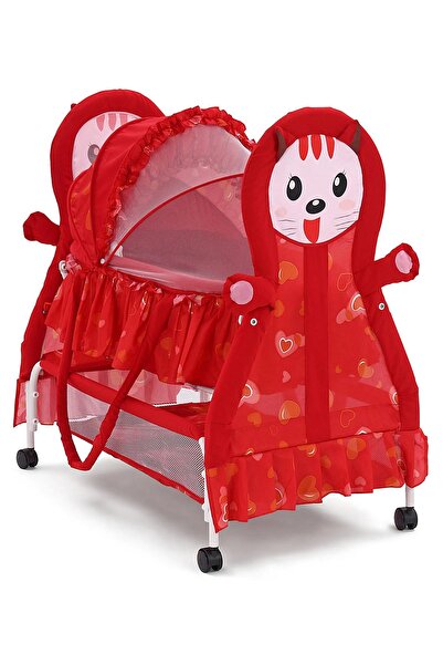 rexa مهد أطفال بحركة هزازة لطيفة | مرتبة ناعمة وناموسية للمواليد الجدد، مقاس 94*53*115 سم