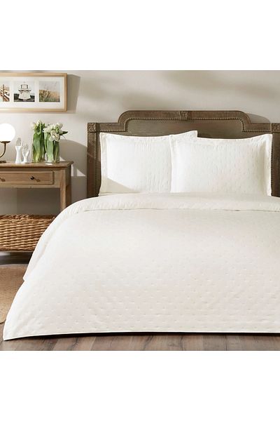 Taç Rita Double Bedspread Set Ecru