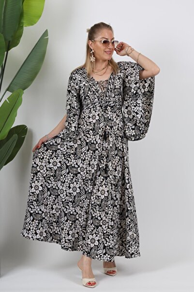 MİSLİNA BUTİK İthal Hint İpek Ön Çapraz Detay Elbise