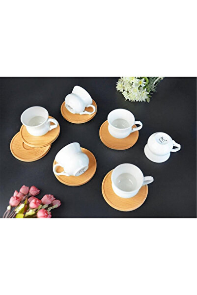Paçi 3 ADET Kahve Fincan Seti 6lı Bambu Altlık