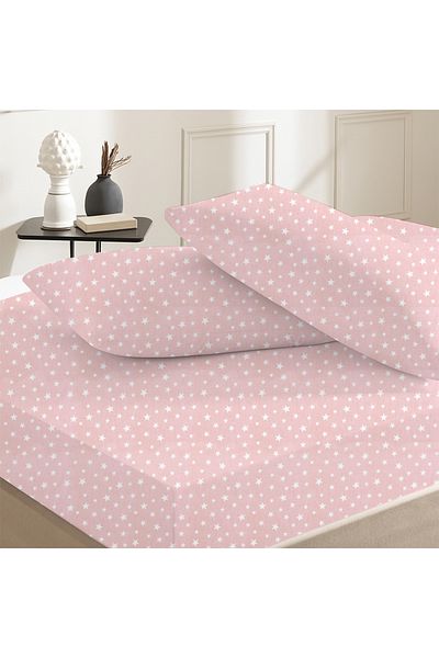 Lief Home 100% Cotton Single Fitted Sheet 100X200+30 |   50X70 Pillow Case (1 Piece)