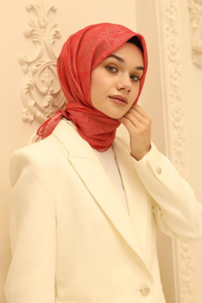 Silk Home Soft Scarf 48883 Red Mixed Pattern