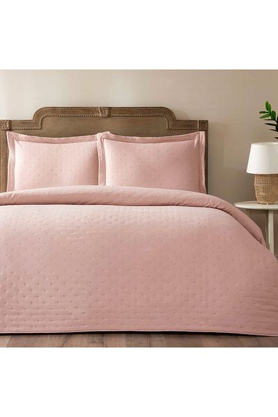 Taç Rita Double Bedspread Set Pudra