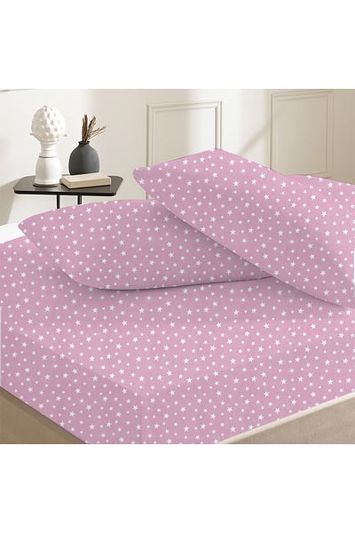 Lief Home 100% Cotton Single Fitted Sheet 100X200+30 |   50X70 Pillow Case (1 Piece)
