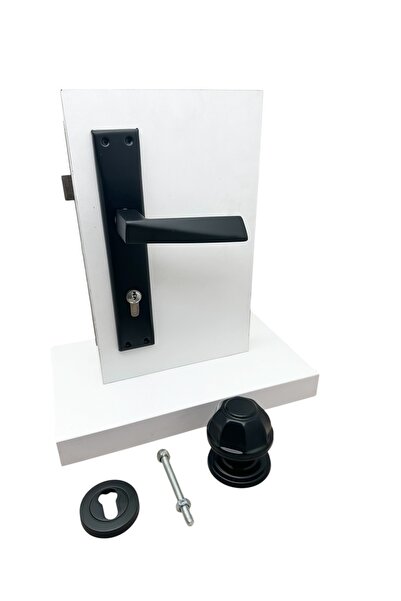 KOLDOOR مقبض باب من الفولاذ الصلب على شكل هرم أسود غير لامع مع مرآة ييل يمين ...