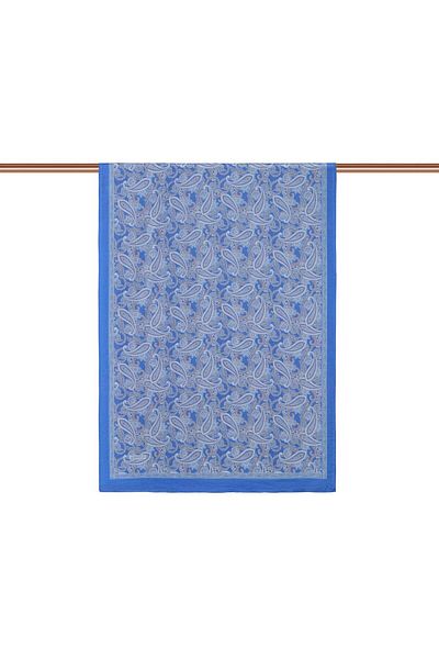 ipekevi Patterned Tensoft Shawl - Mesopotamia Design - Indigo