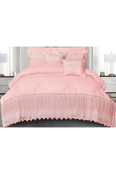 RedRosa Luxurious 8-piece microfiber lace double bedspread adds beauty to your room decor. Duvet size: 260x240cm