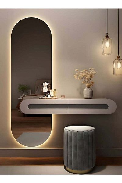 Taimi 120x60cm Oval Makeup Mirror with LED Backlight, Makeup Mirror Suitable for Dressing Room