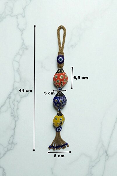 Beytuna Kırmızı, Sarı, Lacivert Uğur Böceği Duvar Süsü, Dekoratif Bahçe, Balkon Süsü ve Nazar Boncuğu 44cm