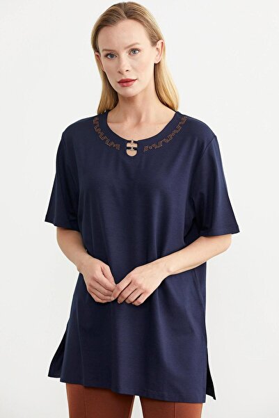 Sementa 75980 Nakış Detay Geniş Kalıp Kısa Kol Tshirt