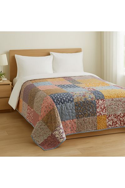 OBRO Blanket, for bed or sofa, wear-resistant, quilted, multicolor, 140 x 200