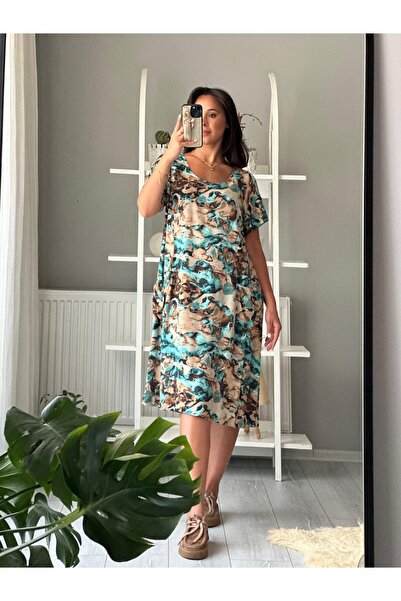 Sultana Collection DIŞ CEPLİ YAN DETAYLI VİSKON ELBİSE