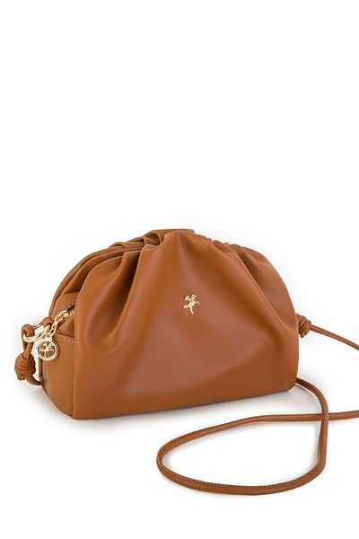 POLO CLUB Women's Soft Leather Scholarship Drawstring Mouth Long Cross Strap Bundle Hand & Shoulder Bag (25X20 cm)