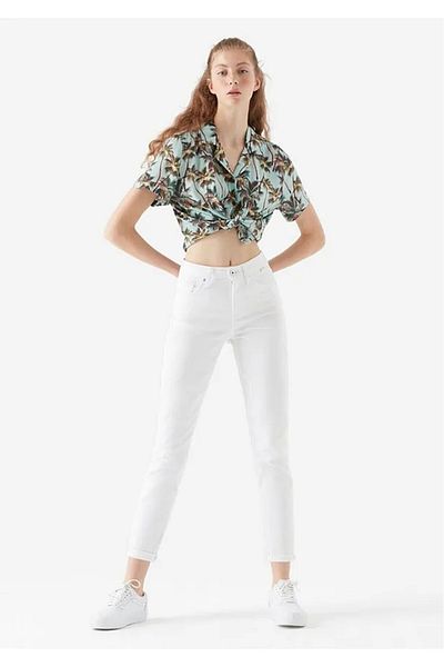 Ramrod Pantaloni de denim cu talie înaltă din Lycra pentru femei MERİ