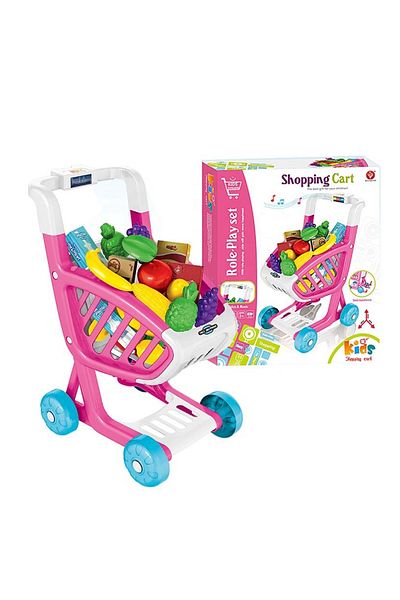 rexa Plastic Supemark Plastic Shopping Cart Toy Play Set with Music Light