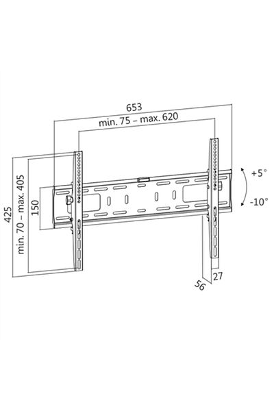 3 Logilink TV Wall Mount 37"-70", Tilt +5°-10°