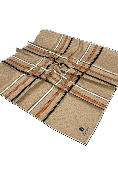 Vissona Twill Silk Scarf - 10626 - 0004-0014 Beige Tan