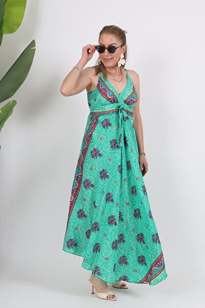 MİSLİNA BUTİK İthal Hint İpek İp Askı Detay Elbise