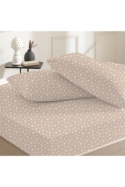 Lief Home 100% Cotton Single Fitted Sheet 100X200+30 |   50X70 Pillow Case (1 Piece)