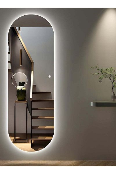 Taimi 120x60cm Oval Makeup Mirror with LED Backlight, Makeup Mirror Suitable for Dressing Room