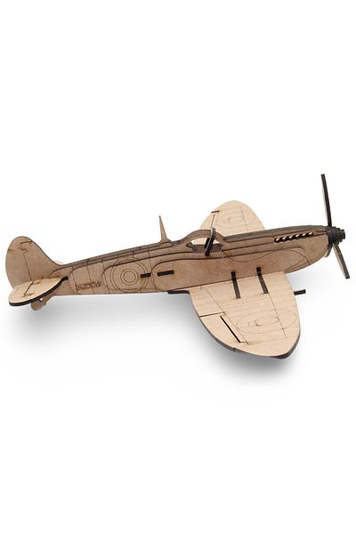 ALGWOOD Supermarine Spitfire Wooden Airplane Model - 3D Wooden 42 Piece Decorative Model