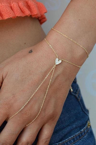 Sacce Scarves&Accessories Mini Heart Shahmeran Elegant Thin Single Heart Detailed Shahmeran