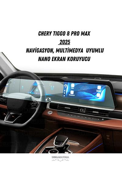 UniqAnatolia Chery Tıggo 8 Pro Max 2025 Digital Instrument and Multimedia Compatible Nano Screen Protector