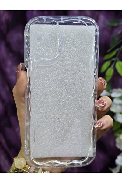 Magic Ring OPPO A52/A72/A92 Uyumlu 3D Dalga Kenarlı Şeffaf Telefon Kılıfı