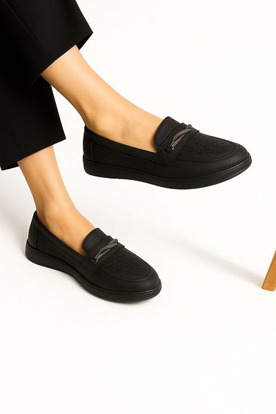 HKM shoes New Season Women's Daily Seasonal Comfortable Full Orthopedic Glitter Buckle Shoes