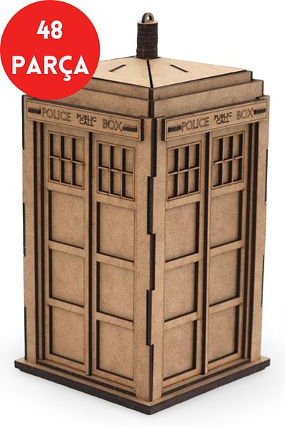 ALGWOOD Dr. Who Tardis Wooden Model Kit - Dr. Who Style 3D Puzzle Hobby Kit 48 Pieces