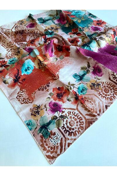 Levidor Μεταξωτό μαντήλι Tivil 39308 Πούδρα με μικτό σχέδιο