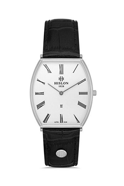 Hislon CL179S-02BS SİYAH DERİ KORDON İNCE YAPRAK MODEL OVAL ERKEK KOL SAATİ