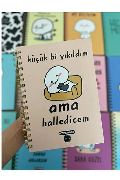 MİNGODAN Undated Weekly Planner Notebook Small Bi I'M Broken but I Can Handle It Motivational Planner with Stickers