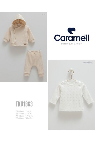 Caramell Barbosa Soft Teddy 3-Piece Set (3-6Months/6-9Months/9-12Months/12-18Months) Tku1863 New Season 2025
