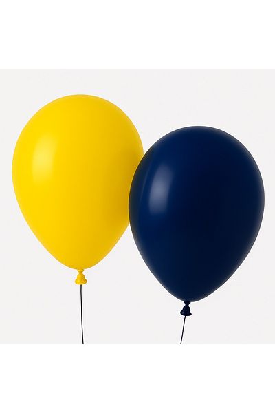 Ege Pastacılık Yellow Navy Blue Balloon Set of 10