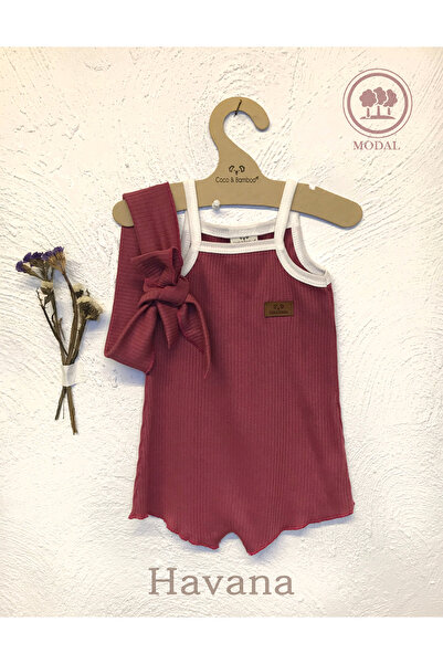 TATLİŞ BEBE Kız Çocuk Tulum Takımı - 2 Parça (Tulum + Bandana)