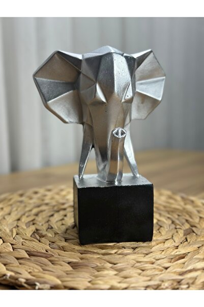 migasan Şık Mermerit Dekoratif Fil Gümüş Renk Obje