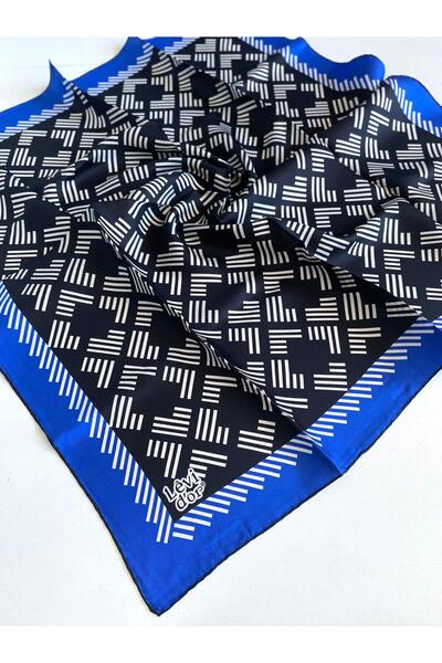 Levidor Eșarfă din mătase pură Tivil 49403 Negru cu model mixt