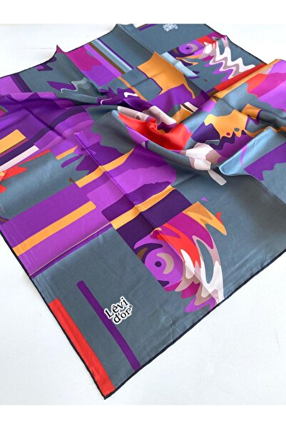 Levidor Eșarfă de mătase Tivil 46854 Culoare gri Model mixt