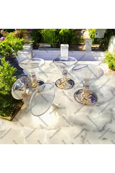 partridge store Glass Ice Cream Container with Silver Legs 4 Pcs