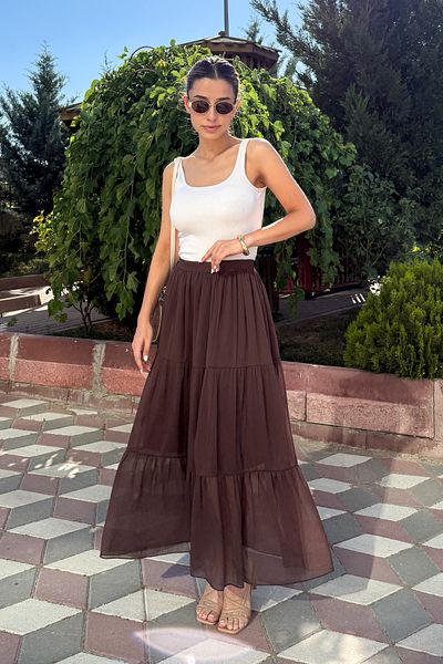 ModaPlaza Γυναικεία βολάν μακριά φούστα