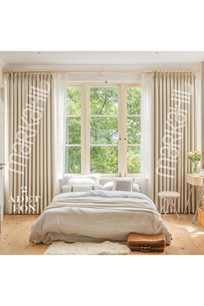 markahil home textile MARKAHİL Tam Karartma Blackout Perde 2 Adet Işık Geçirm...