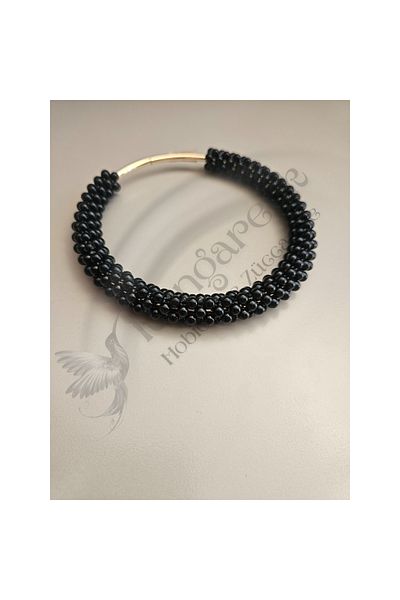 RENGARENK Bag Handle Plastic Black Pearl Metal Bag Handle 15cm Diameter 1 Piece