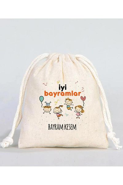 craftbaskitasarim Eid Kesem Printed Eid Children's Money Pouch