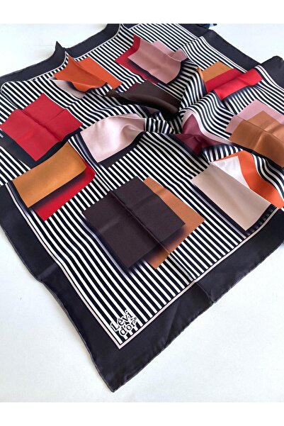 Levidor Eșarfă din mătase pură Tivil 49212, maro amar, model mixt