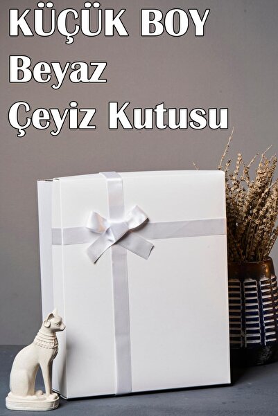 Dantelux Beyaza Beyaz Kurdeleli Küçük Boy Çeyiz Kutusu