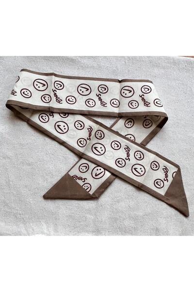 juleeco Smile Themed Brown Scarf (88X7Cm)